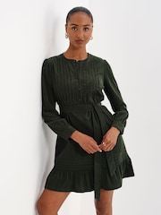 Finery Marianne Corduroy Tie Waist Short Dress - صورة 3 من 5