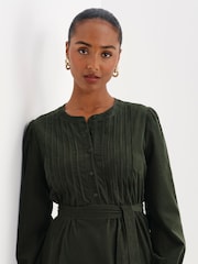 Finery Marianne Corduroy Tie Waist Short Dress - صورة 4 من 5