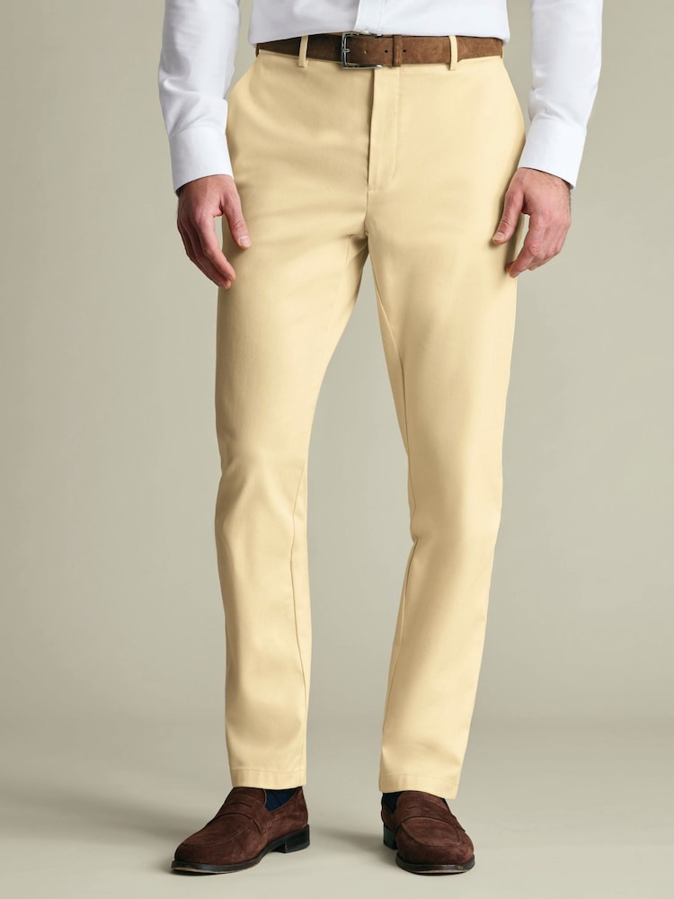 Charles Tyrwhitt Yellow Ultimate Non-Iron Chino Trousers - Image 1 of 7