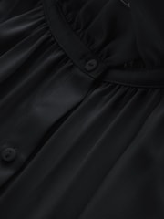 Qara - CERENE Long Sleeve High Neck Satin Blouse - 11şəkildən 8 şəkil