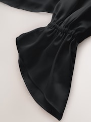 Qara - CERENE Long Sleeve High Neck Satin Blouse - 11şəkildən 9 şəkil