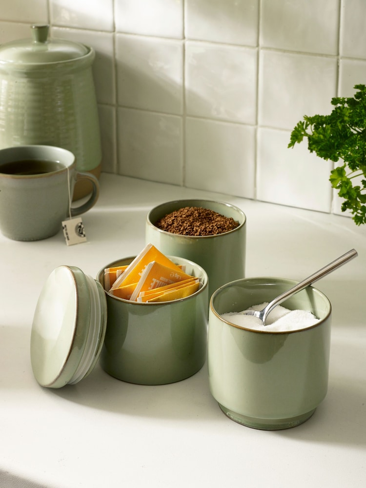 Set of 3 Sage Green Wolton Stacking Storage - Image 2 of 4 Set of 3 Sage Green Wolton Stacking Storage - Image 2 of 4