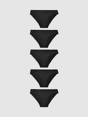 Black Bikini Microfibre Knickers 5 Pack - Image 1 of 5