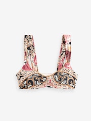Pink Paisley Beaded Wide Strap Crop Bikini Top - Image 6 of 6