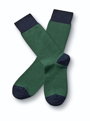 Charles Tyrwhitt Green Puppytooth Socks - Image 1 of 2