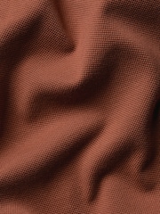 Charles Tyrwhitt Brown Short Sleeve Cotton Stretch Smart Pique Polo Shirt - Image 5 of 5