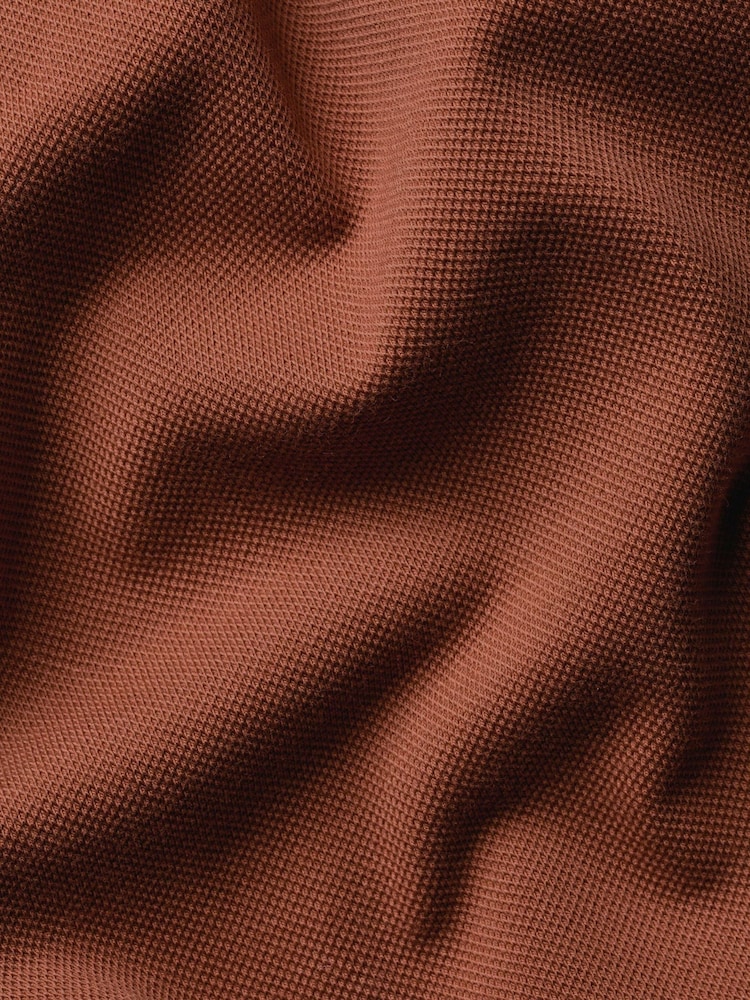 Charles Tyrwhitt Brown Short Sleeve Cotton Stretch Smart Pique Polo Shirt - Image 5 of 5