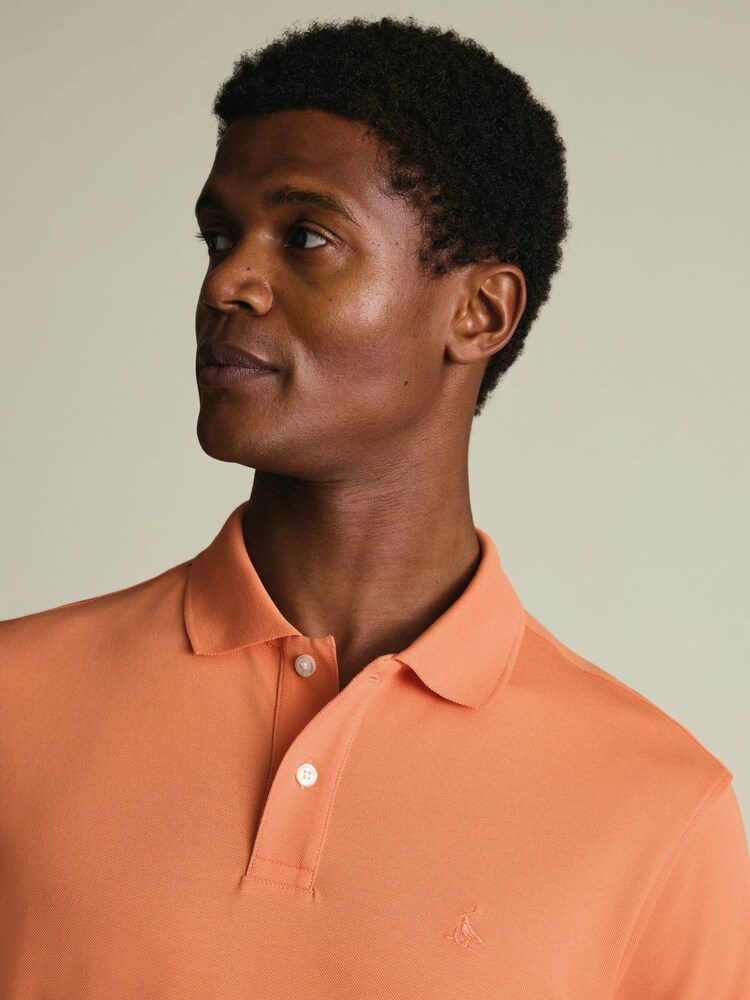 Charles Tyrwhitt Orange Short Sleeve Cotton Stretch Pique Polo - Image 2 of 5