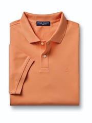 Charles Tyrwhitt Orange Short Sleeve Cotton Stretch Pique Polo - Image 3 of 5