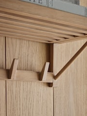 Natural Oak Shelf with Hooks - Image 3 of 5