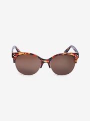 Tortoiseshell Brown Clubmaster Frame Sunglasses - Image 4 of 4