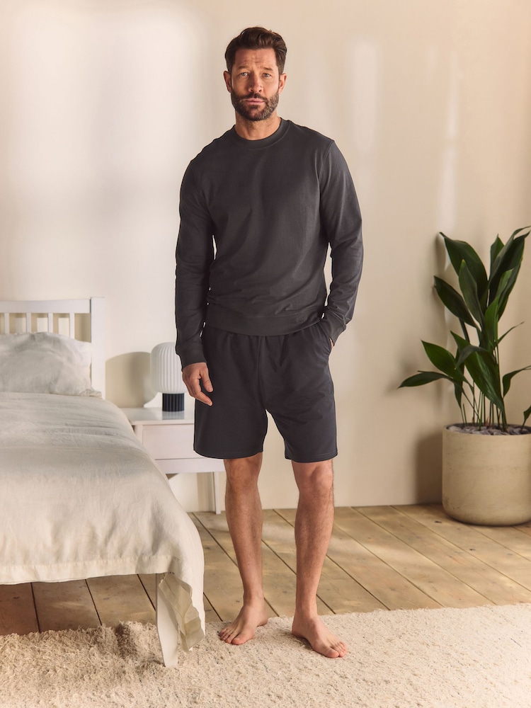 Slate Grey 100% Cotton Lightweight Crew Neck Sweatshirt - Image 2 of 7