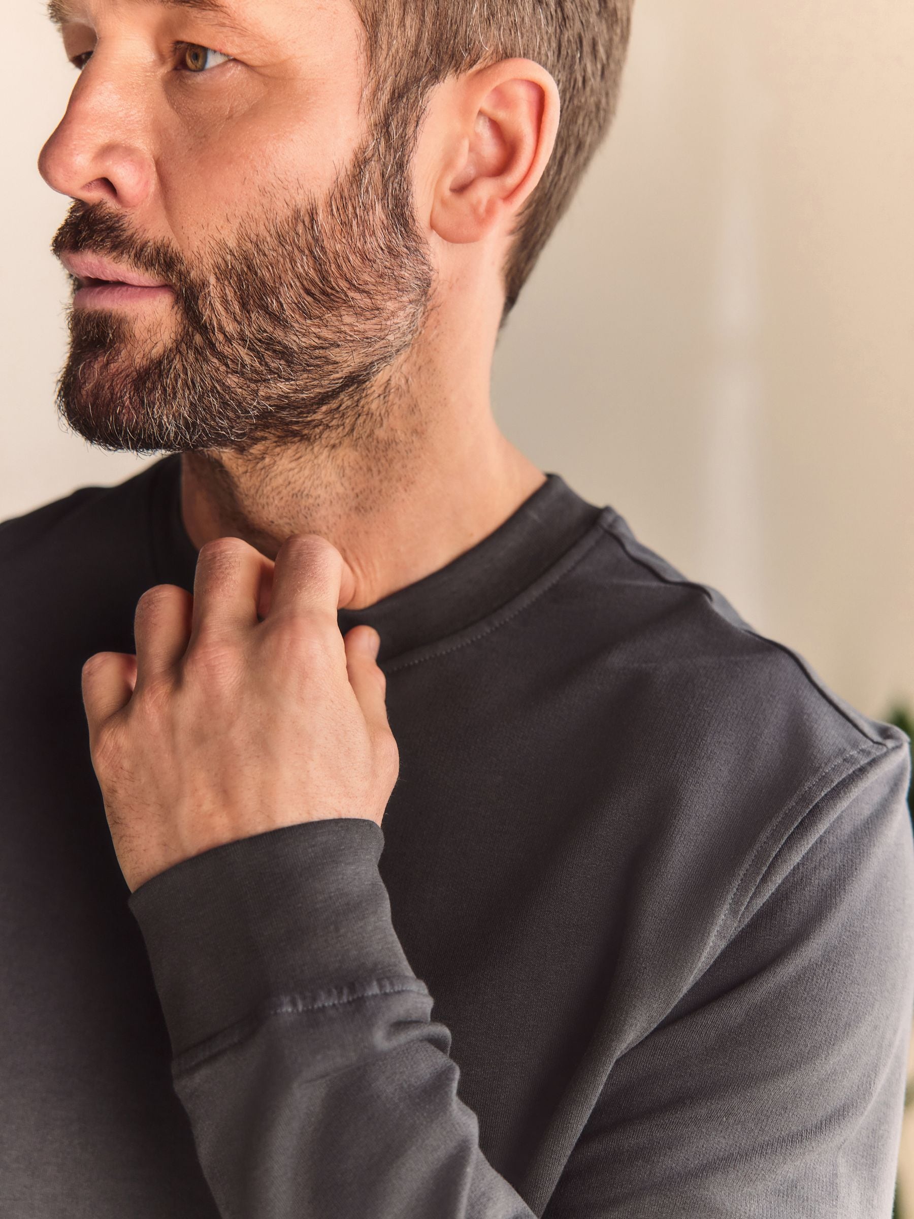 Buy Slate Grey 100% Cotton Lightweight Crew Neck Sweatshirt