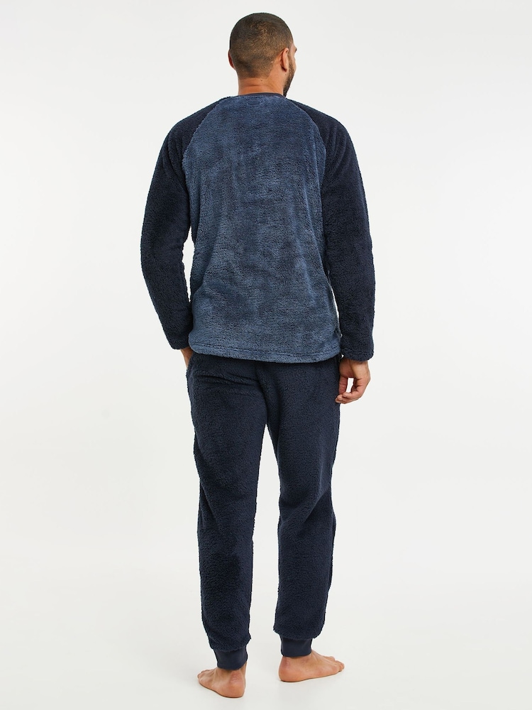 أزرق - Threadbare Borg Pyjamas Set - صورة 2 من 4 أزرق - Threadbare Borg Pyjamas Set - صورة 2 من 4