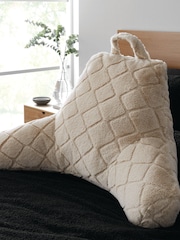 Catherine Lansfield Natural Cosy and Soft Diamond Fleece Cuddle Chair Cushion Cushion - Image 1 of 5