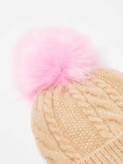 rjava - Oliver Bonas Cable Pom Knitted Bobble klobuki in kape; pokrivala - Slika 2 iz 4