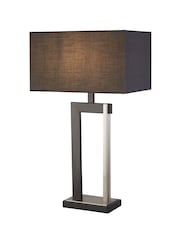 Searchlight Black & Satin Blossom Nickel Table Lamp - Image 2 of 4