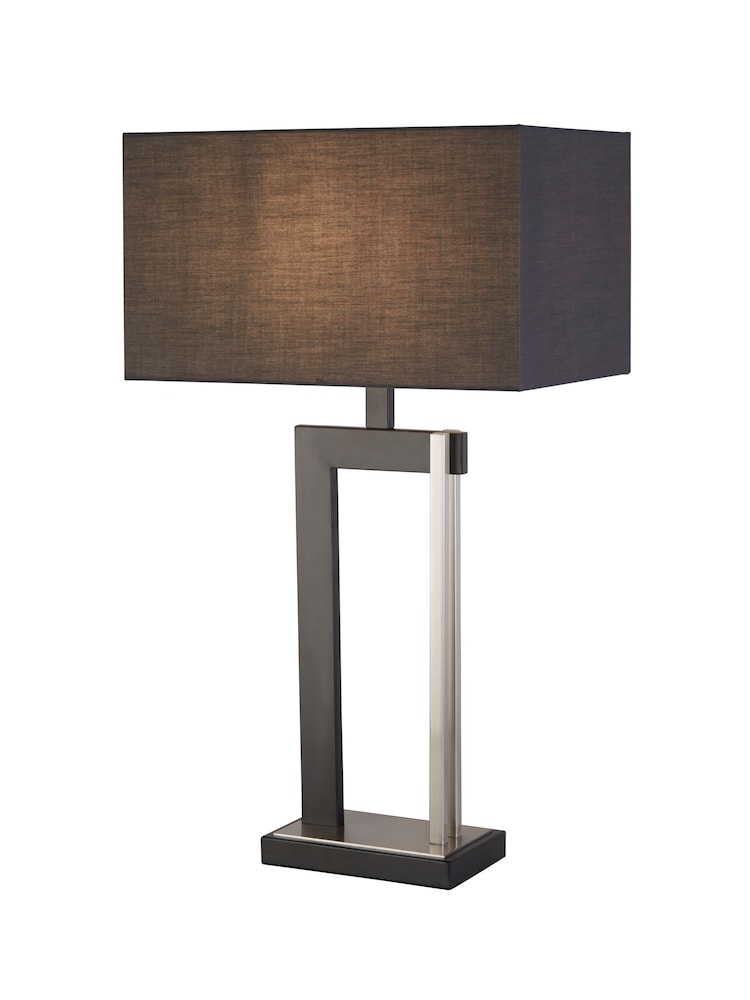 Searchlight Black & Satin Blossom Nickel Table Lamp - Image 2 of 4