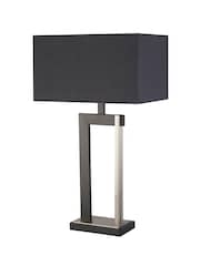 Searchlight Black & Satin Blossom Nickel Table Lamp - Image 3 of 4