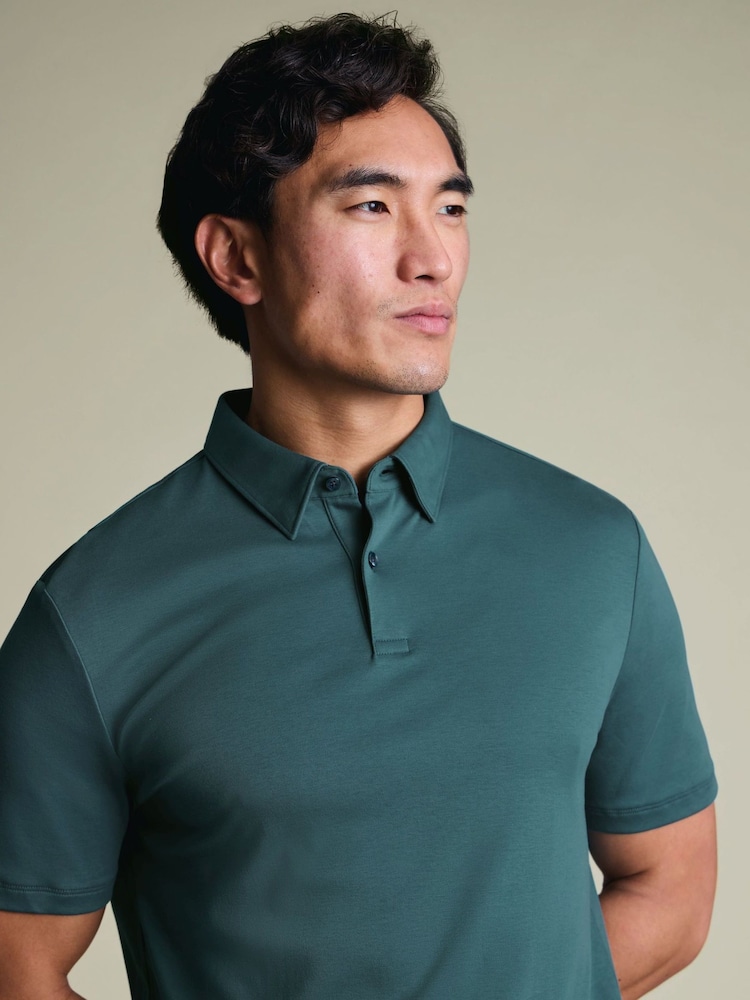 Charles Tyrwhitt Green Short Sleeve Jersey Polo Shirt - Image 2 of 5