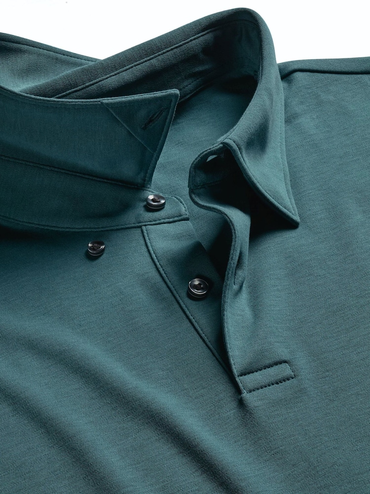 Charles Tyrwhitt Green Short Sleeve Jersey Polo Shirt - Image 4 of 4 Charles Tyrwhitt Green Short Sleeve Jersey Polo Shirt - Image 4 of 4