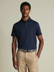 Charles Tyrwhitt Blue Popcorn textured Polo Shirt - Image 1 of 5