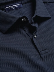 Charles Tyrwhitt Blue Popcorn textured Polo Shirt - Image 4 of 5