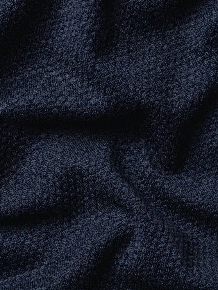 Charles Tyrwhitt Blue Popcorn textured Polo Shirt - Image 5 of 5