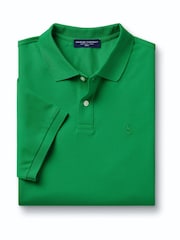 Charles Tyrwhitt Green Short Sleeve Cotton Stretch Pique Polo Shirt - Image 3 of 5