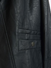 River Island Black Faux Leather Blazer - Image 4 of 4