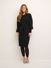 Kaffe Jess Long Sleeve Belted Knit Dress - Image 3 of 6