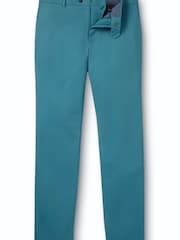 Charles Tyrwhitt Teal Blue Regular Fit Ultimate Non-Iron Chino Trousers - Image 1 of 6