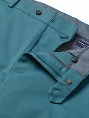 Charles Tyrwhitt Teal Blue Regular Fit Ultimate Non-Iron Chino Trousers - Image 6 of 6
