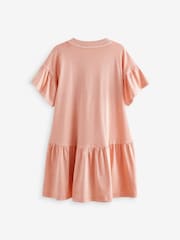 Orange Crochet Embellished Short Sleeve Jersey Dress (3-16yrs) - Image 5 of 6