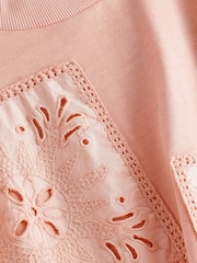 Orange Crochet Embellished Short Sleeve Jersey Dress (3-16yrs) - Image 6 of 6