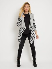 JoJo Maman Bébé Marl Grey Grey Stripe Maternity & Nursing Cardigan - Image 3 of 3