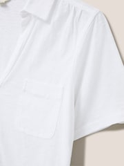 White Stuff White Pocket Penny Jersey 100% Cotton Shirt - Image 7 of 7