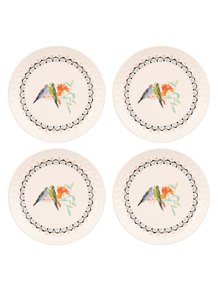 Cath Kidston Set of 4 Cream Painted Table Side Plates - Image 2 of 4