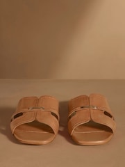 Russell & Bromley Tan Clyde Flat Mule Sandals - Image 3 of 7