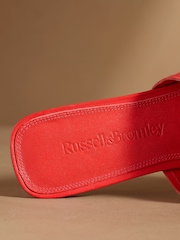 Russell & Bromley Red Clyde Flat Mule Sandals - Image 7 of 7