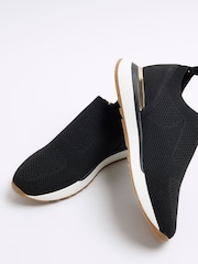 River Island Black Knitted Slip On Trainers - Image 5 of 6