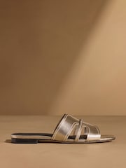 Russell & Bromley Metallic Clyde Flat Mule Sandals - Image 2 of 7