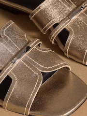 Russell & Bromley Metallic Clyde Flat Mule Sandals - Image 4 of 7