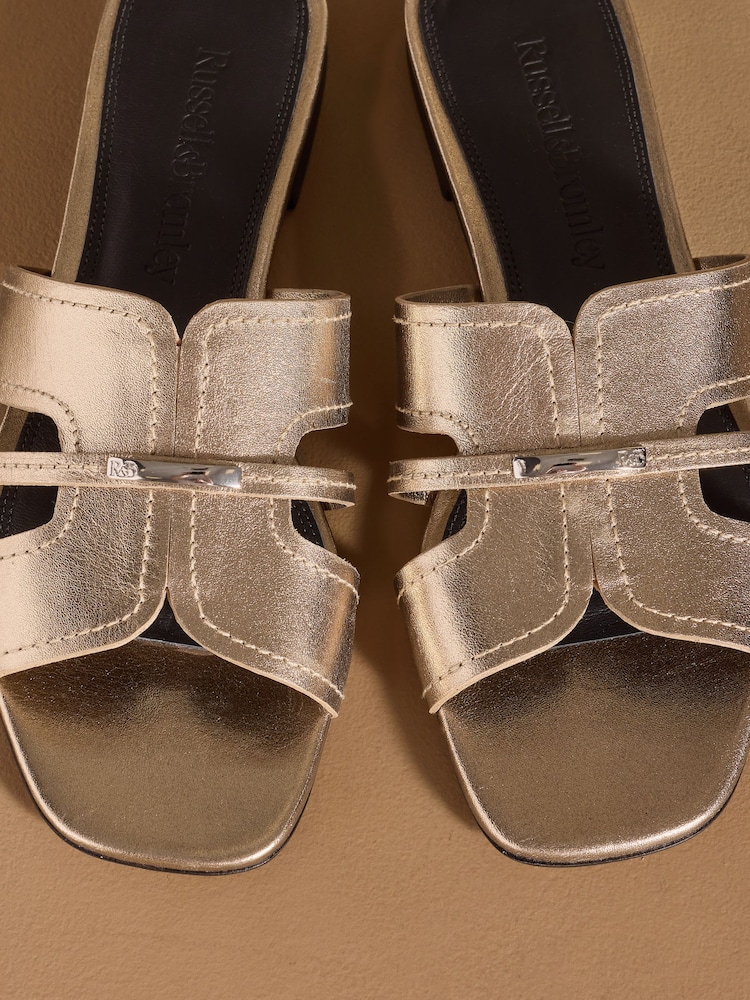 Russell & Bromley Metallic Clyde Flat Mule Sandals - Image 7 of 7