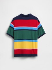 Gap Multi Stripe Relaxed Pique Polo Shirt (4-13yrs) - Image 4 of 5