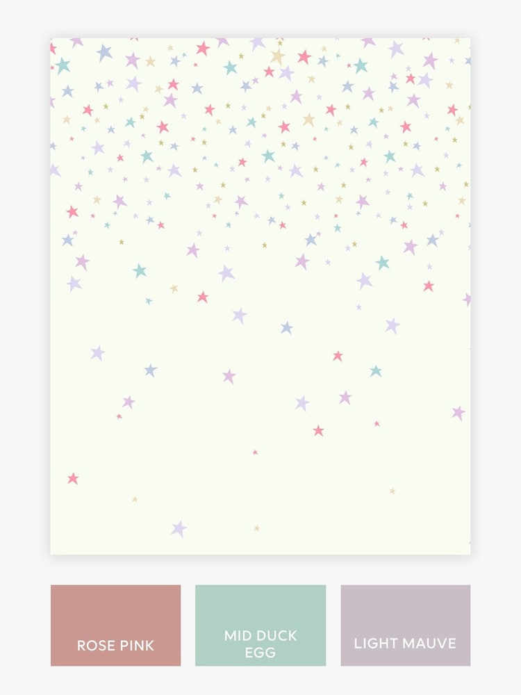 Mural de estrellas fugaces 3 M en colores pastel - Imagen 3 de 3