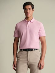 Charles Tyrwhitt Pink Short Sleeve Cotton Stretch Pique Polo - Image 1 of 5