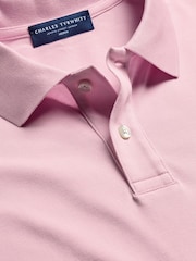 Charles Tyrwhitt Pink Short Sleeve Cotton Stretch Pique Polo - Image 4 of 5