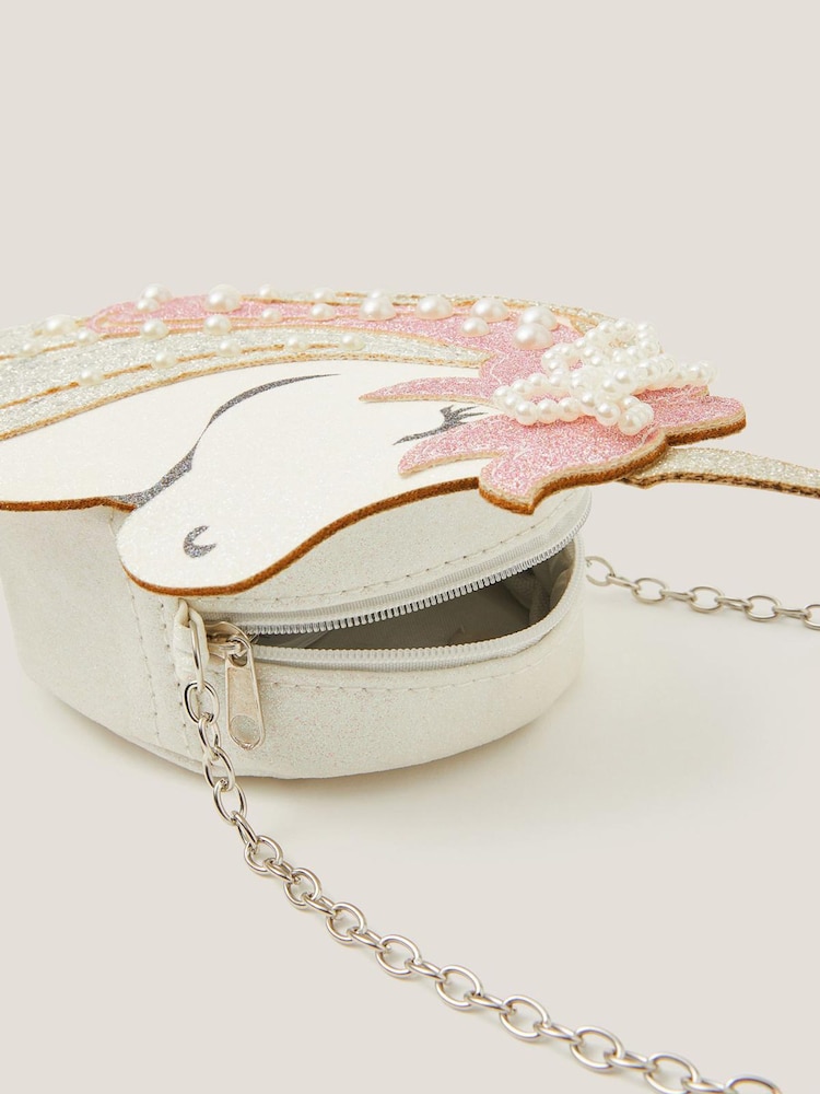 Monsoon White Pearl Embellished Unicorn Bag - Image 2 of 2