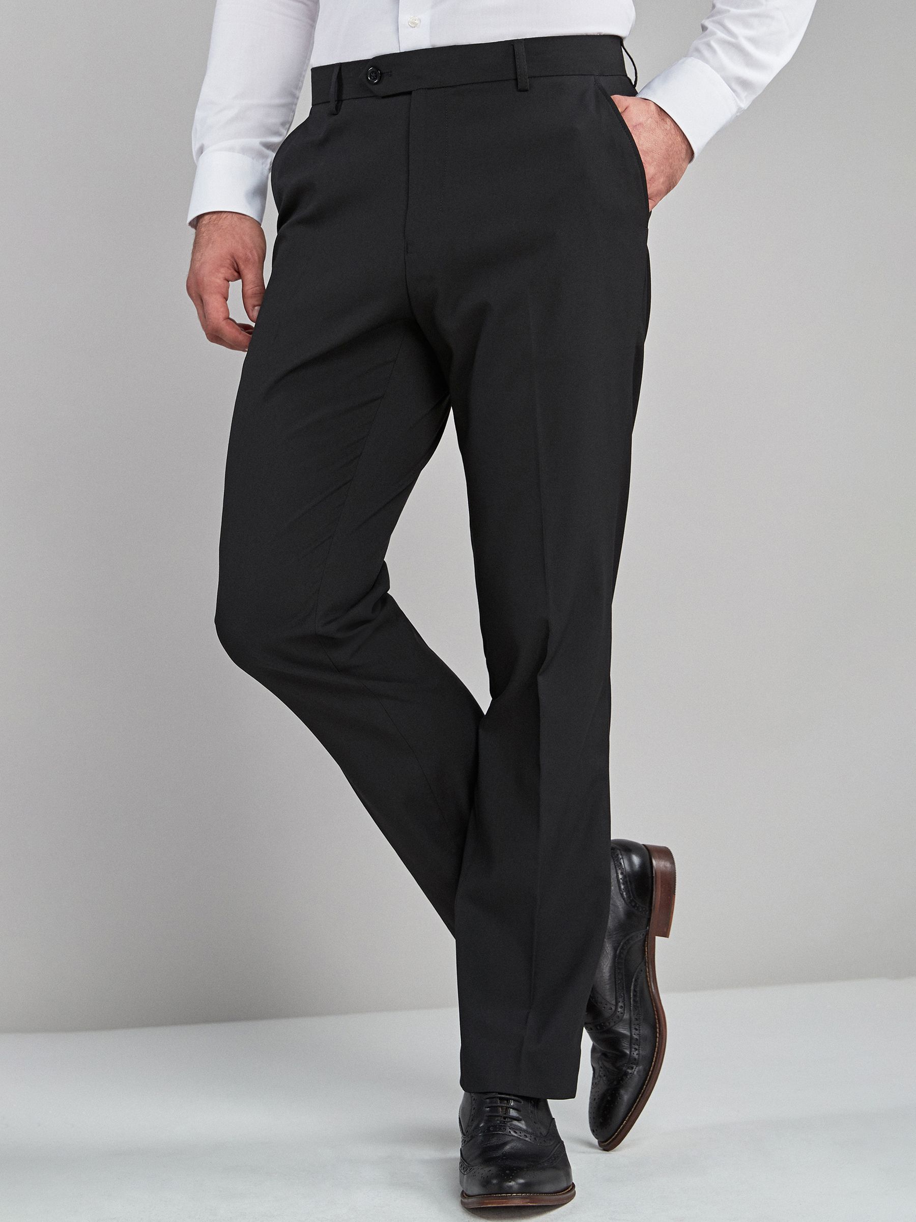 Black Casual Trousers Solid Cotton Lycra, Smart Fit